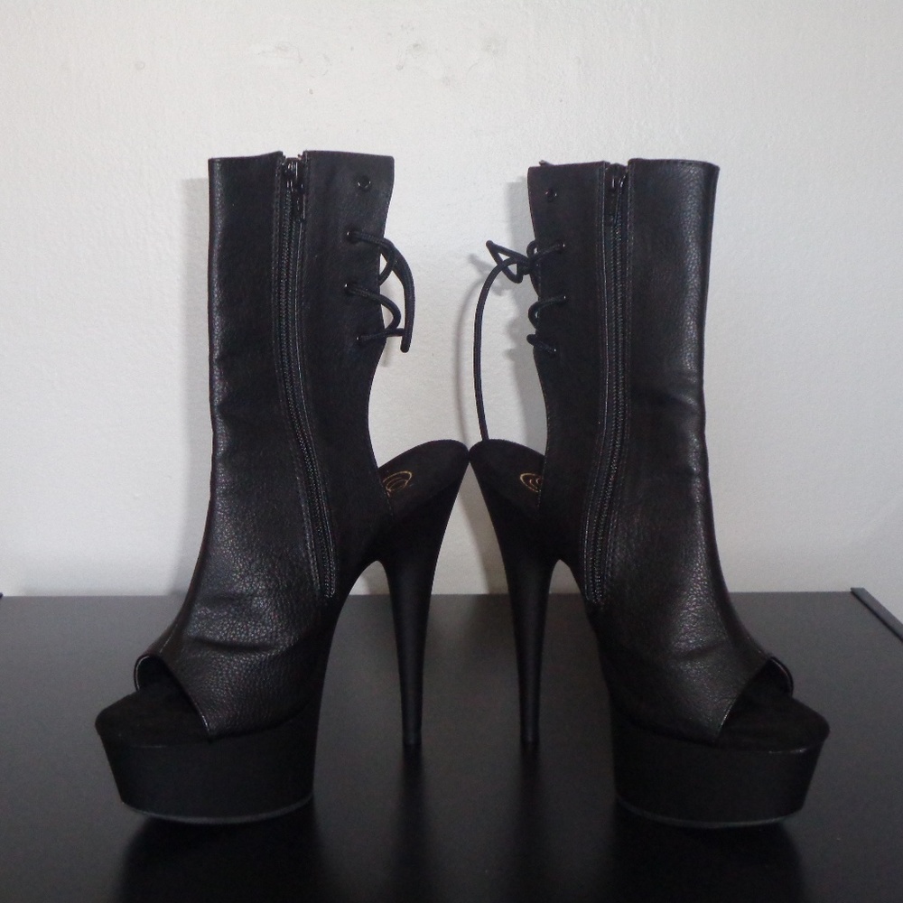 Pleaser 6 inch Ankle Faux Leather Dancer Heels!